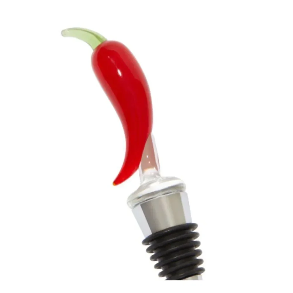 Sandra Alexandra set of 2 glass bottle stoppers. Lemon and chili. 🌶️ 🍋